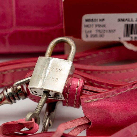 NWT Doony & Bourke Rare Hot Pink Exclusive Exotic Croc Small Cross Body Bag - Picture 4 of 7